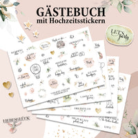 Hochzeitsgästebuch mit Stickern
