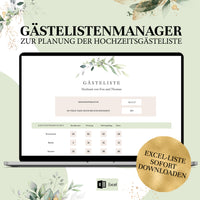 Gästeliste Hochzeit - praktische Excel-Vorlage