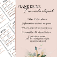 Checklistensammlung zur Hochzeitsplanung