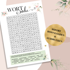Wortsuchspiel für die Hochzeit