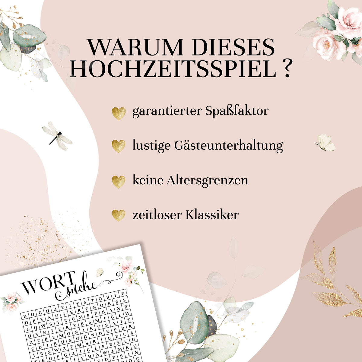 Wortsuchspiel für die Hochzeit