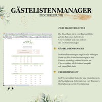 Gästeliste Hochzeit - praktische Excel-Vorlage
