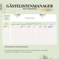 Gästeliste Hochzeit - praktische Excel-Vorlage