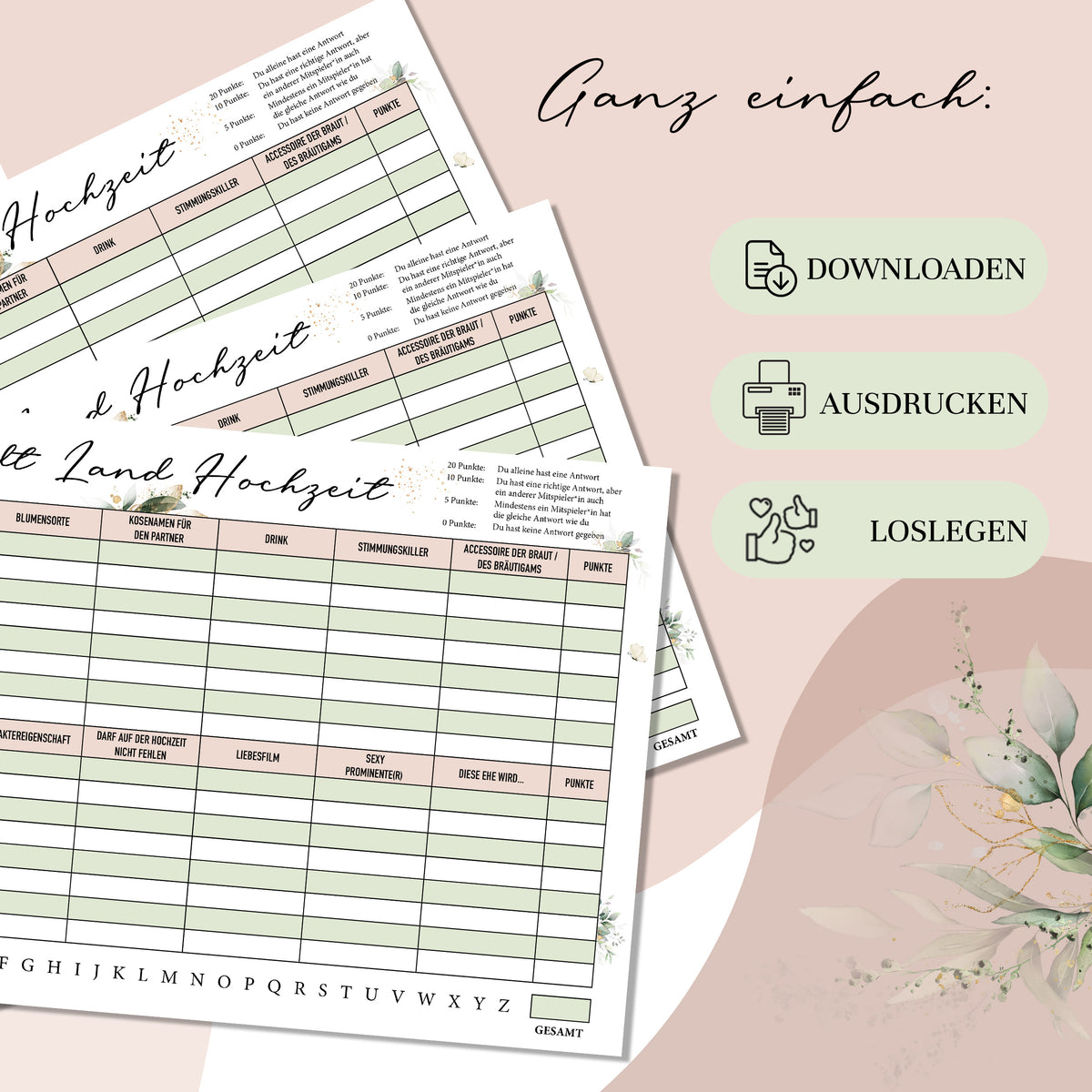 Stadt Land HOCHZEIT