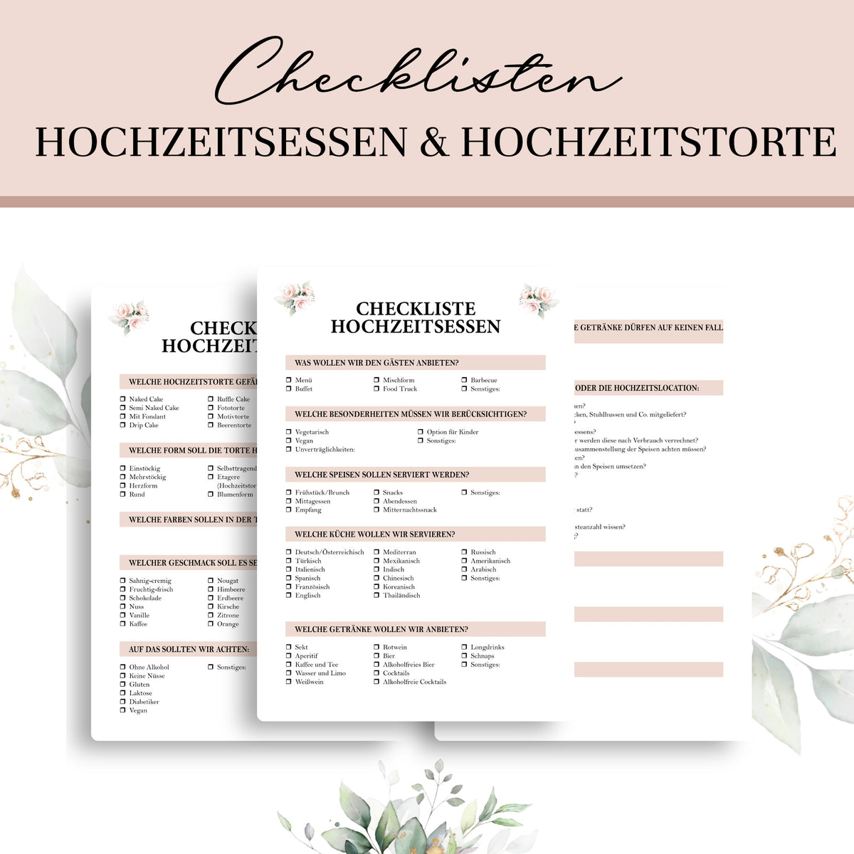 Checklistensammlung zur Hochzeitsplanung