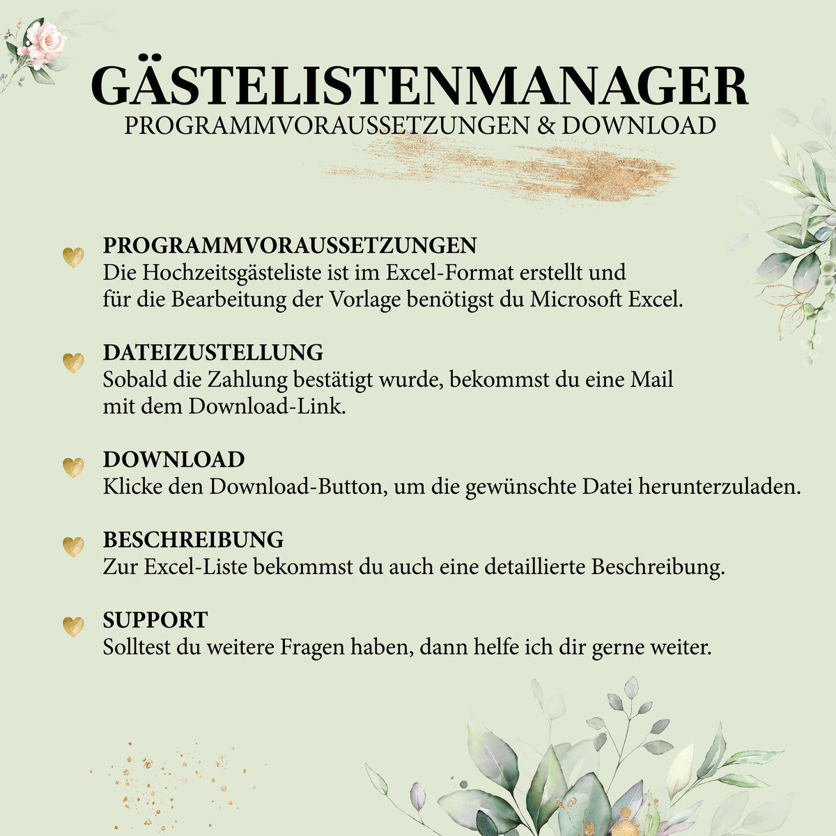 Gästeliste Hochzeit - praktische Excel-Vorlage